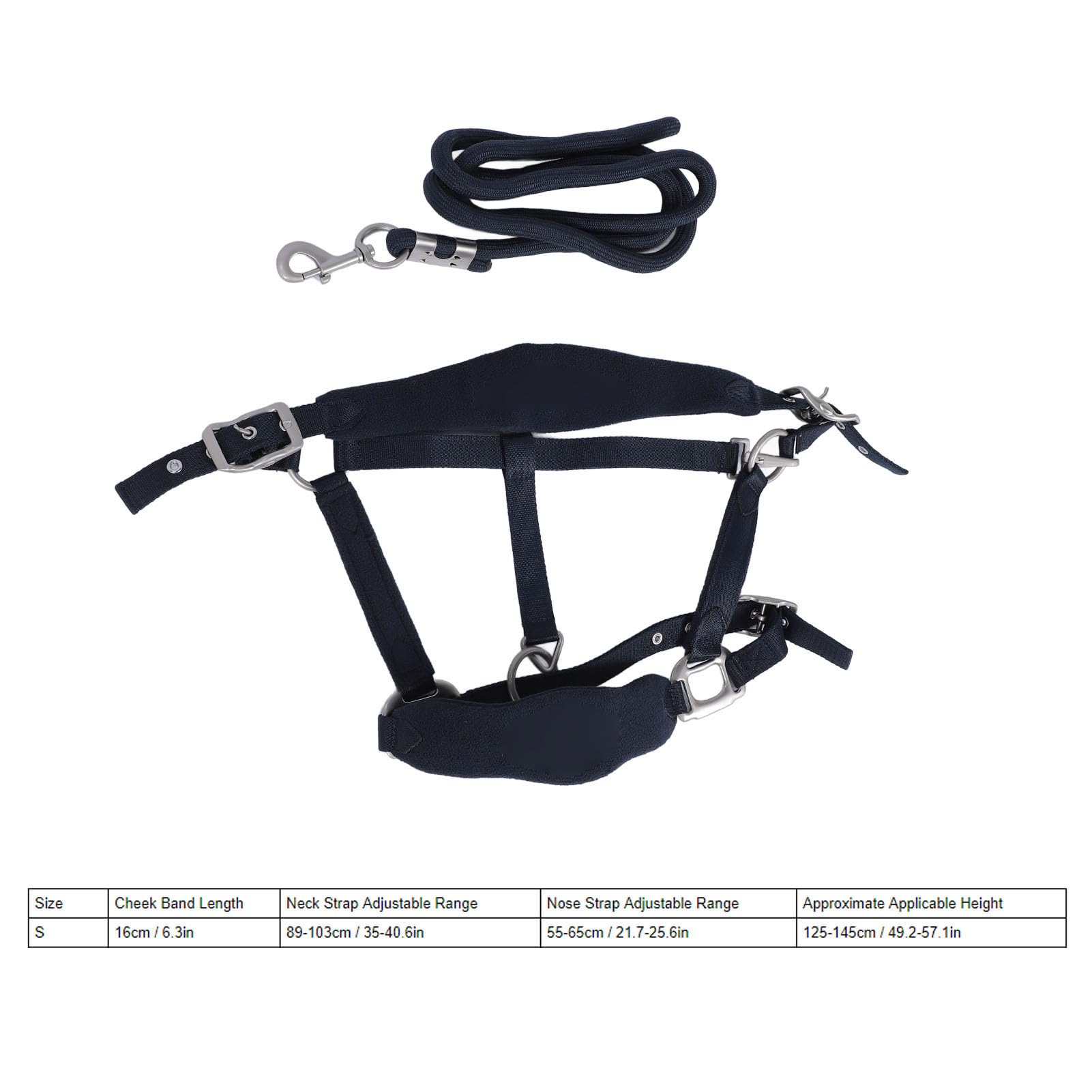 Professional Adjustable Horse Training Halter & Leash - Safe for Daily Use, Size M - Perfect for Equestrian Training, Trail Riding, and Stable Management
