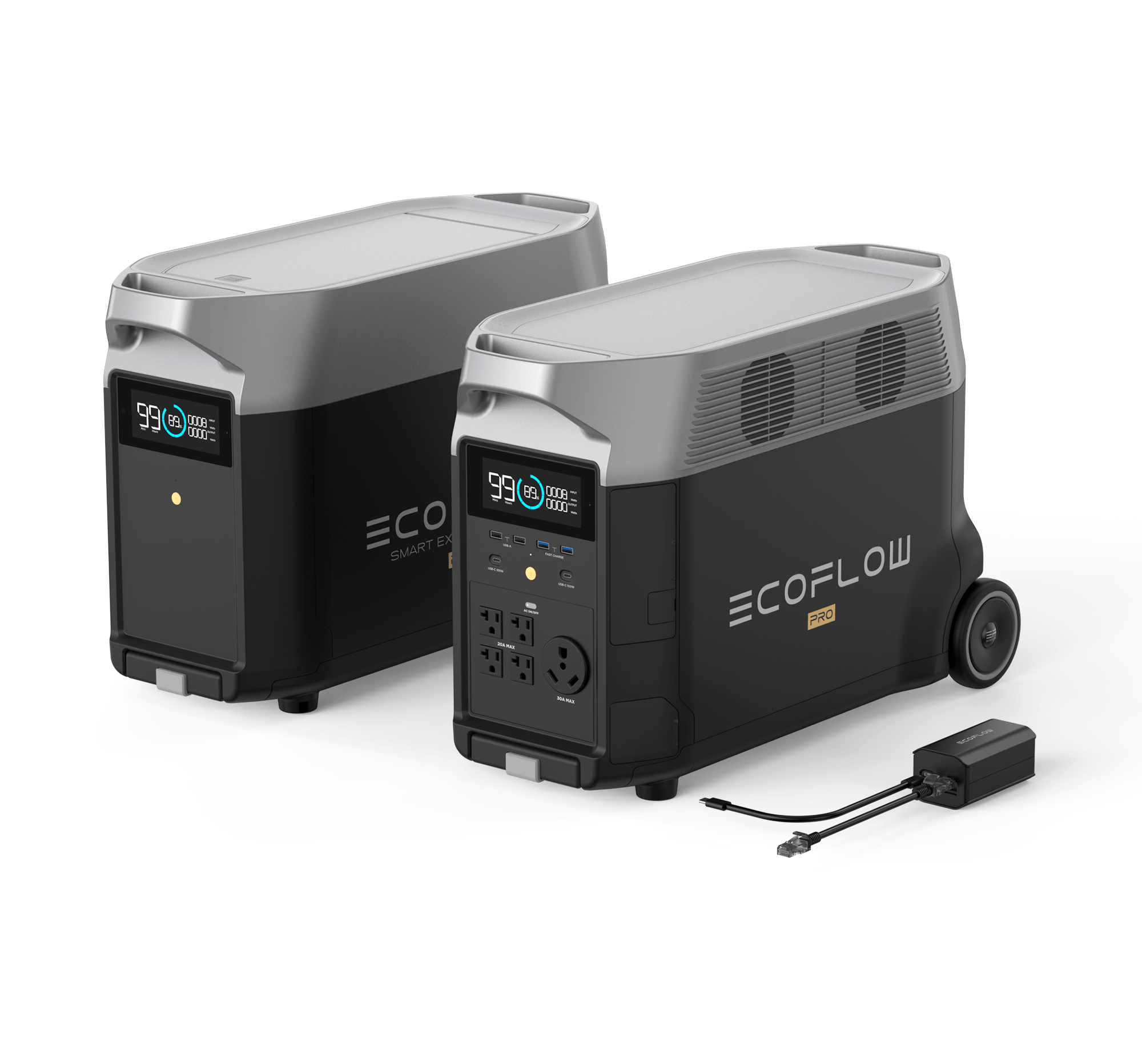 EcoFlow DELTA Pro Portable Power Station with Grounding Adapter - 3600Wh Solar Generator for RV, Camping, Home Backup & EV Charging | Off-Grid Power Supply for Outdoor Adventures & Emergency Use