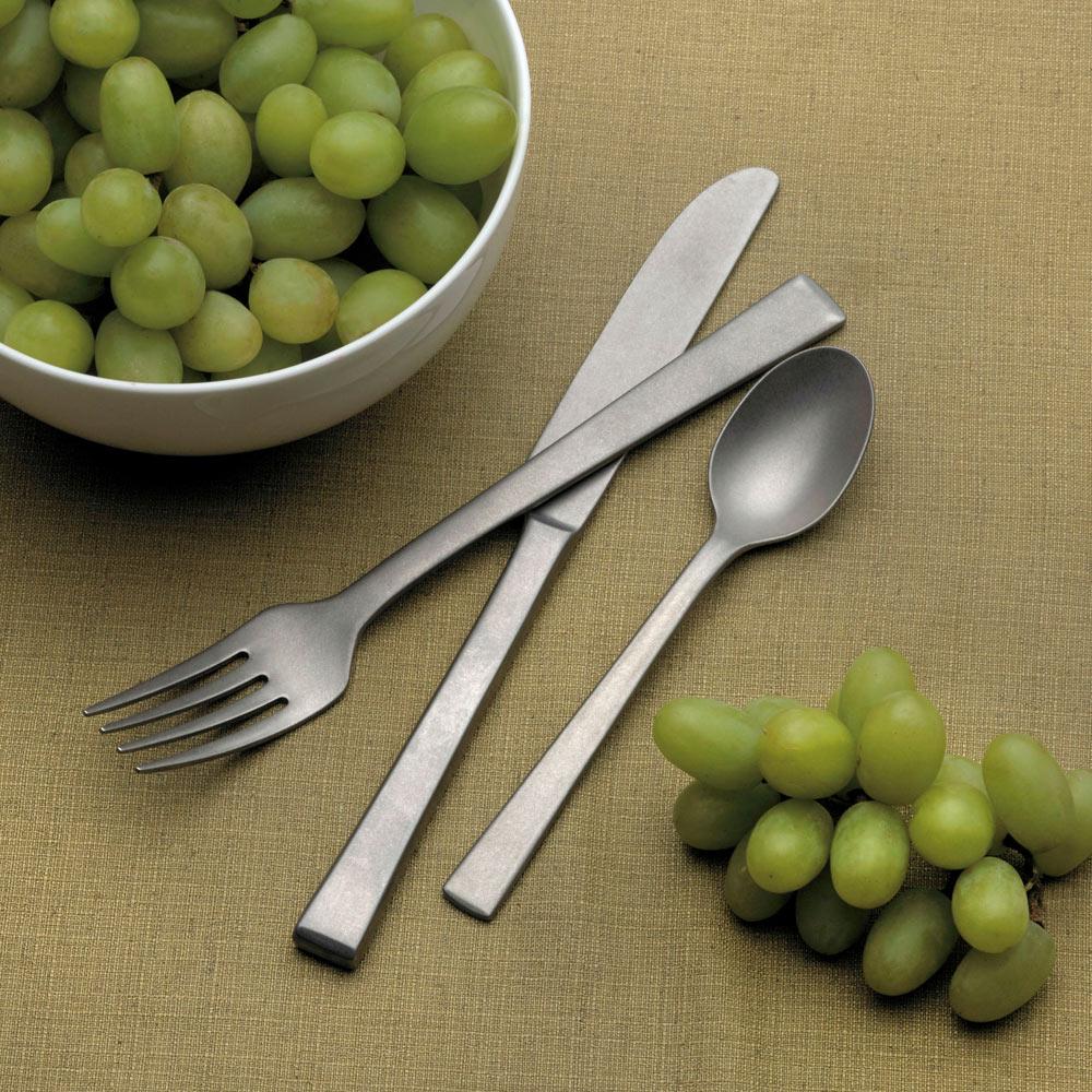 York Stonewash 12-Piece Stainless Steel Flatware Set - Service for 4 - Elegant Dinnerware for Everyday Use, Dinner Parties & Special Occasions