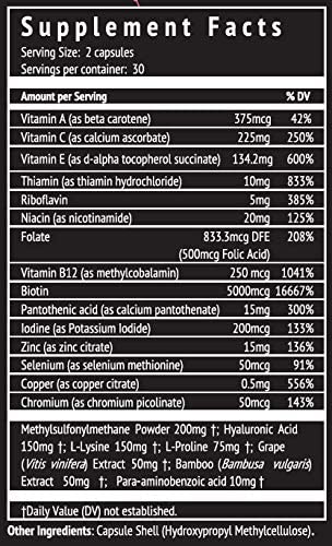Dr. Nigma Hair Skin & Nails Supplement - 60 Capsules for Stronger Hair, Glowing Skin & Healthy Nails - Beauty Vitamins for Women & Men - Perfect for Daily Wellness Routine