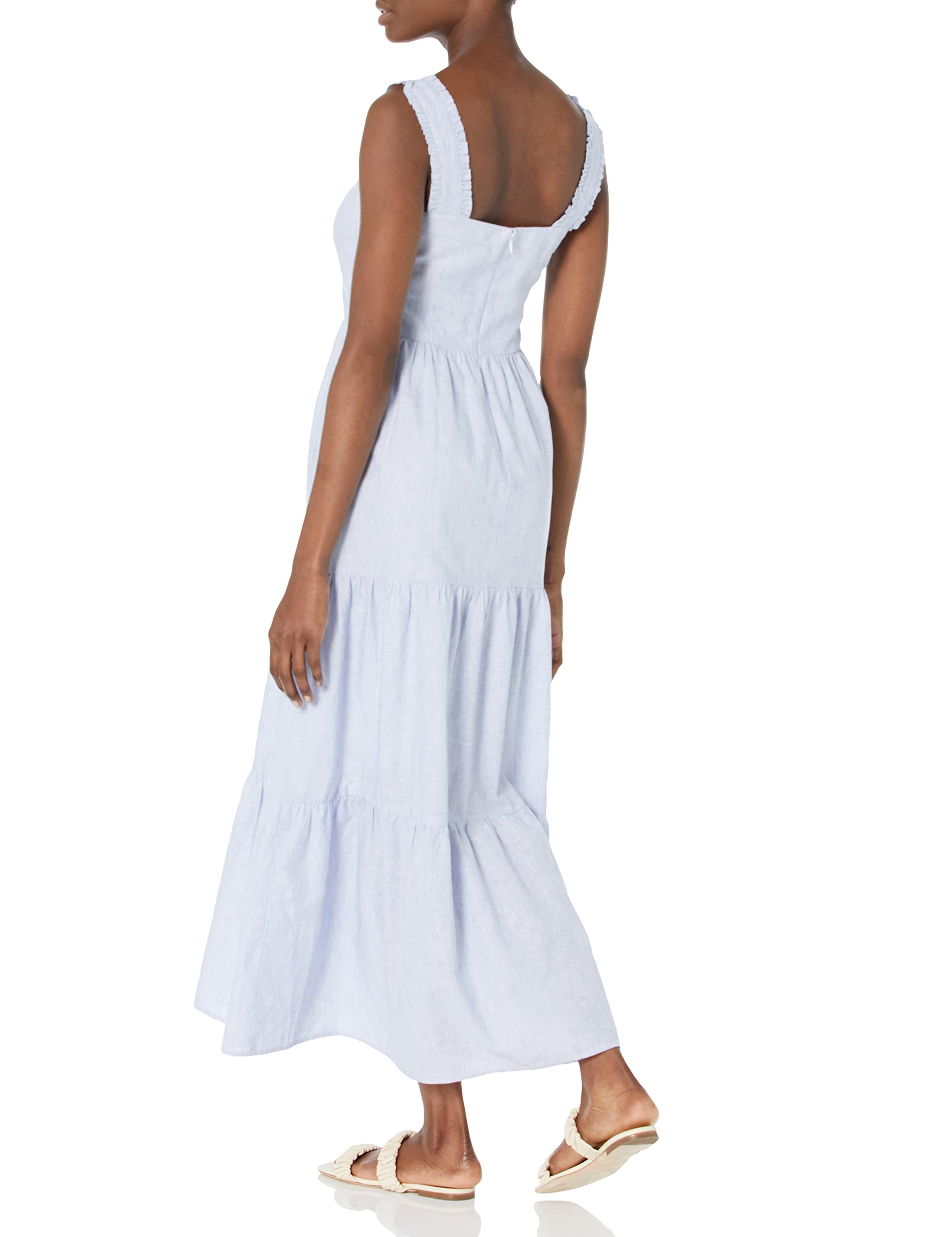 Maggy London Women's Floral Apron Top Tiered Maxi Dress - Elegant Summer Casual Wear for Brunch, Garden Parties & Beach Vacations