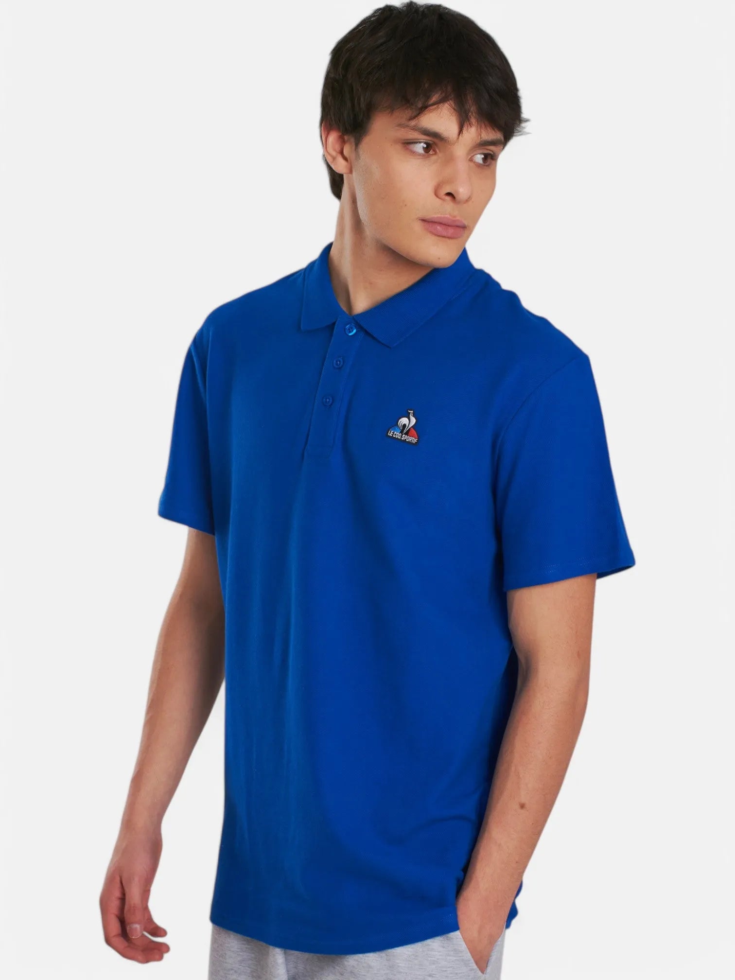 Le Coq Sportif Essential Pique Polo Shirt for Men - Classic French Blue Casual Wear for Golf, Tennis & Everyday Outfits