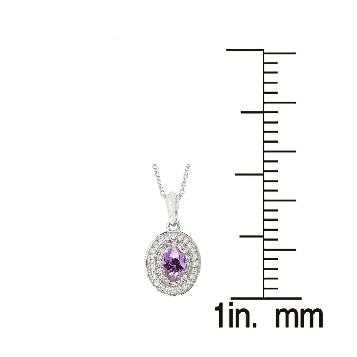 18K Gold Plated Sterling Silver Halo Pendant Necklace with 18