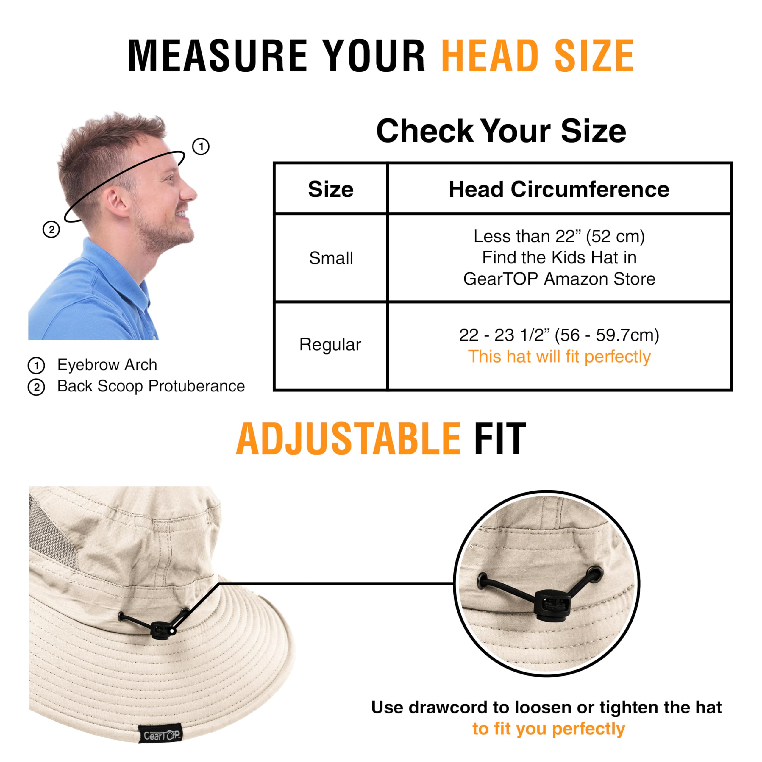 GearTOP UPF 50+ Sun Hat for Women & Men - Wide Brim Packable Beach Hat, Safari Hat with Neck Flap - Perfect for Outdoor, Travel, Hiking and Summer Vacation