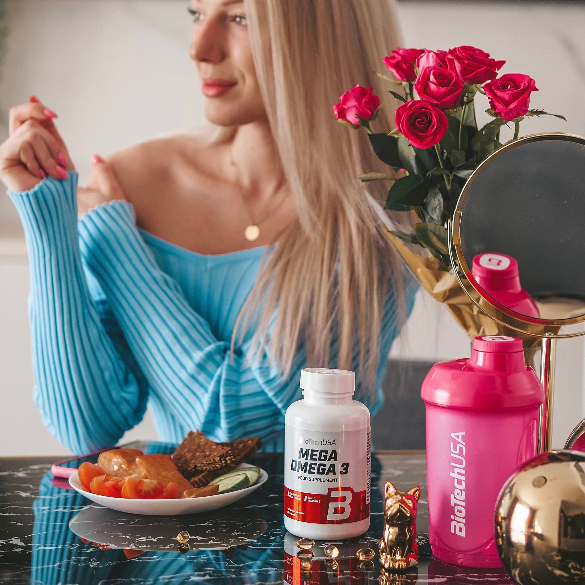BioTechUSA Mega Omega 3 Fish Oil Supplement - 180 Softgel Capsules for Heart, Brain & Joint Health - Supports Cardiovascular Function & Cognitive Performance - Perfect for Active Lifestyles & Daily Wellness