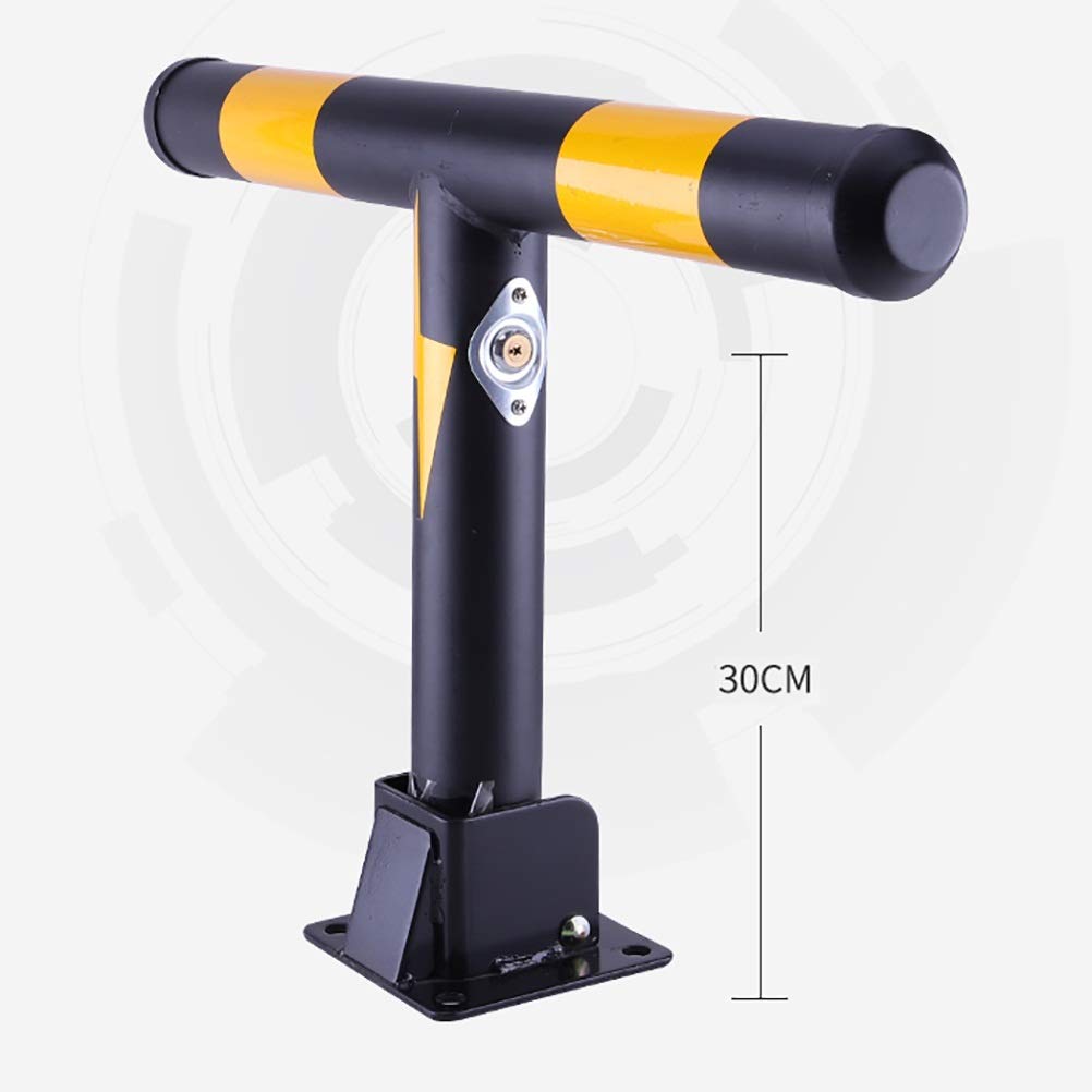 Locking Parking Bollards - Heavy Duty Car Parking Barrier with Reflective Tape - Outdoor Driveway Security Posts for Garages, Lots & Streets