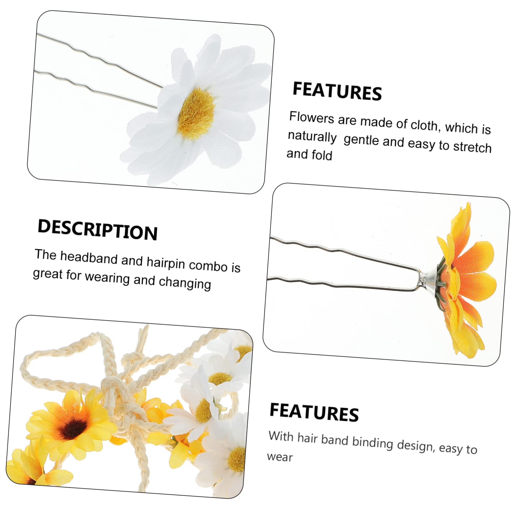 FOMIYES 16-Piece Sunflower Hair Clips Set - Fashionable Wedding Headbands for Bride, Bridesmaids & Maternity Photos - Perfect for Beach Weddings, Baby Showers & Boho Styling