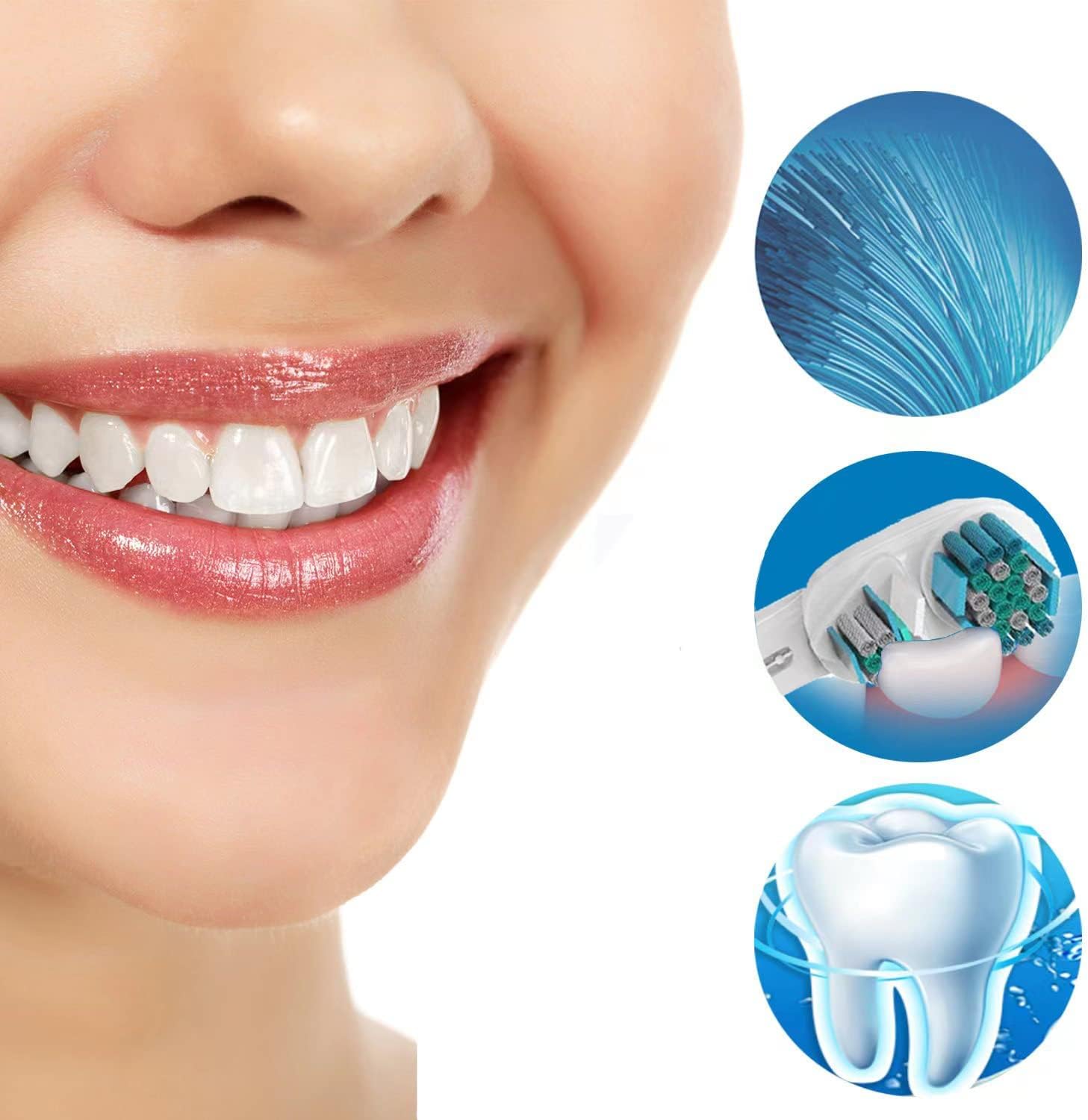 Oral-B Dual Clean Replacement Brush Heads, 8-Pack - Generic Dual Head Electric Toothbrush Heads Compatible with Oral-B Electric Toothbrushes - Perfect for Daily Oral Care & Travel
