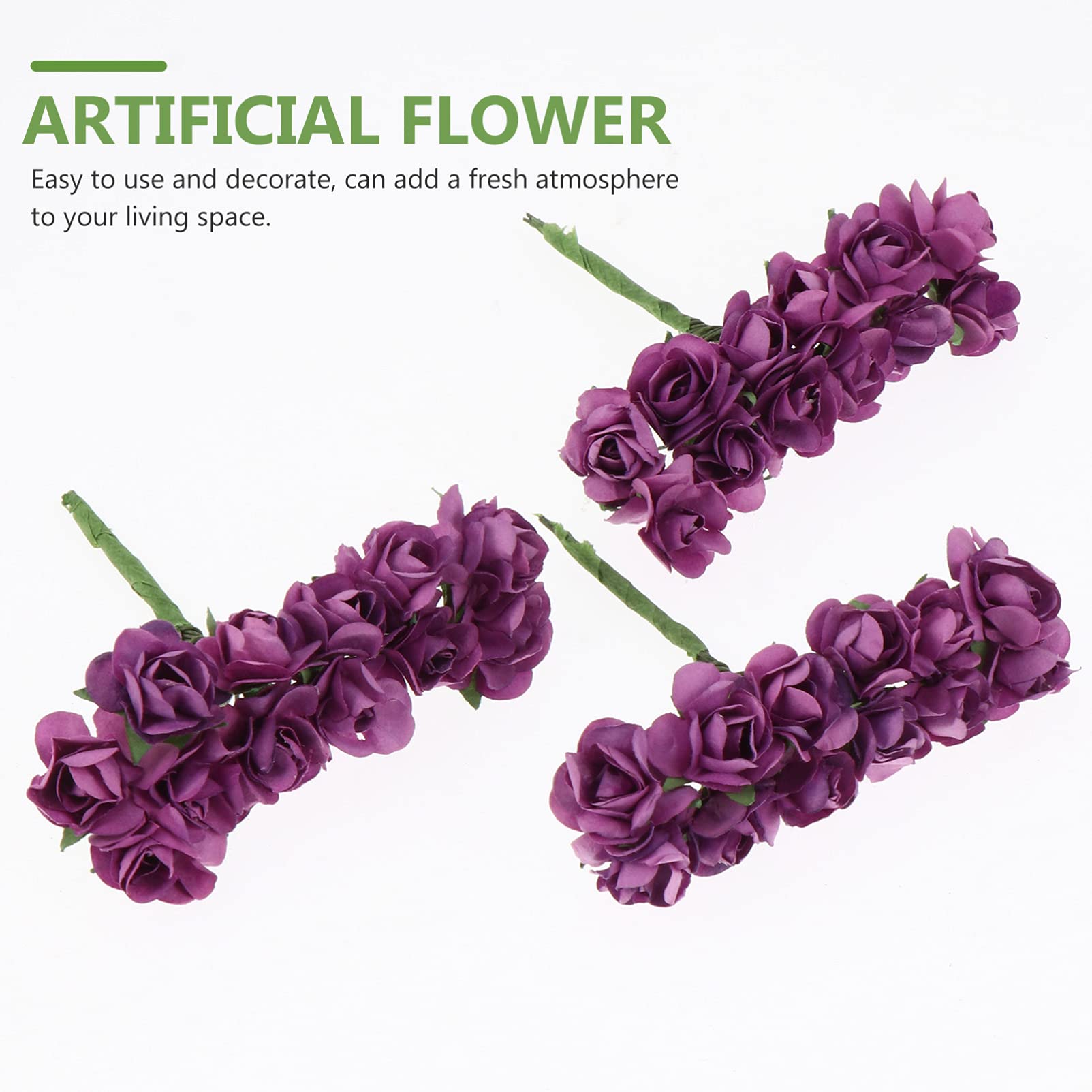 Healifty 144 Pcs Artificial Paper Rose Flowers - Faux Roses Bouquet for Wedding, Home, Party Decorations - Delicate Mini Roses for DIY Crafts, Table Centerpieces & Gift Wrapping