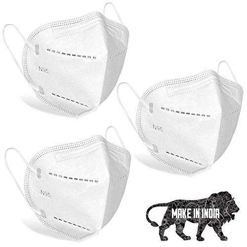 PAGHADI N95 Mask - Washable & Reusable Face Mask for Men & Women - Breathable Nonwoven Fabric (Pack of 3) - Unisex Protection for Work, Travel & Daily Use