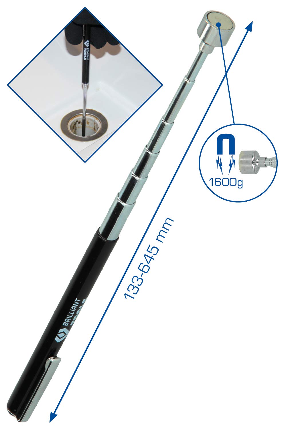 BT115900 Telescopic Magnetic Pickup Tool - for Automotive & DIY Repairs