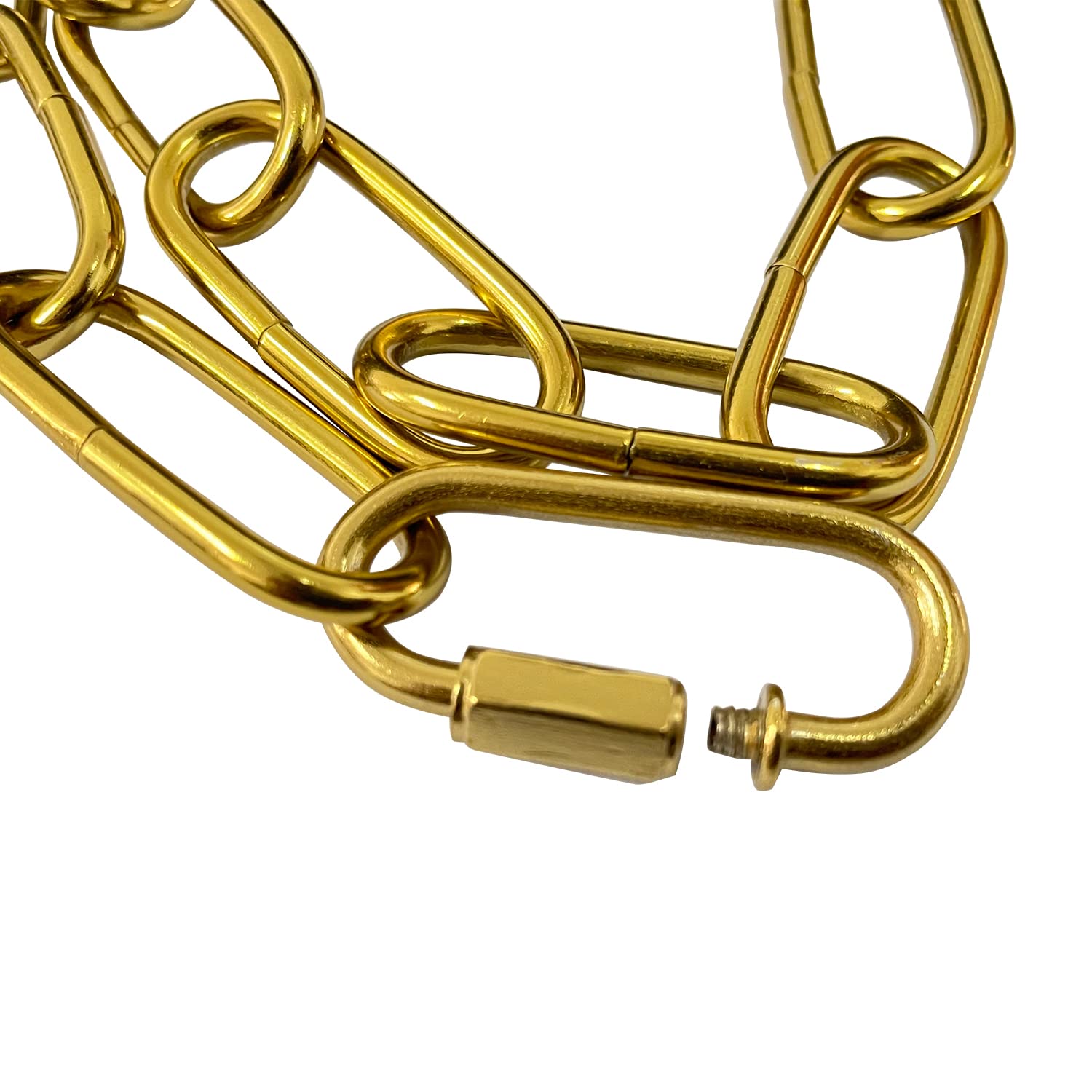 6 Feet Heavy Duty Metal Chandelier Chain Extension - Gold Hanging Light Fixture with Secure Connection Locks for Pendant Lamps, Ceiling Lights & Home Decor (Ideal for Dining Room, Living Room & Bedroom Lighting)