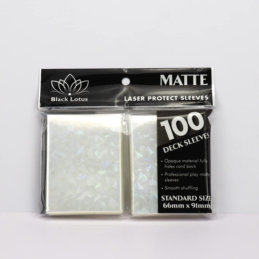 100 PCS/LOT Broken Glass Gemstone Laser Matte Card Sleeves 66x91mm - Holographic Protector for Trading Cards, Photos & Collectibles (Clear) - Perfect for Pokemon, Yu-Gi-Oh, Sports Cards & ID Protection