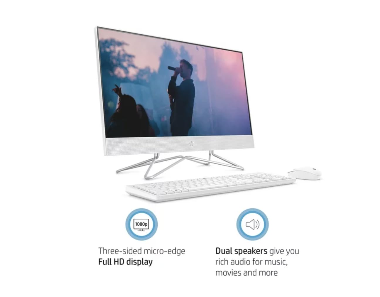 HP 24 All-in-One PC - Intel Core i3-1115G4 Processor, 4GB RAM, 256GB SSD, 23.8