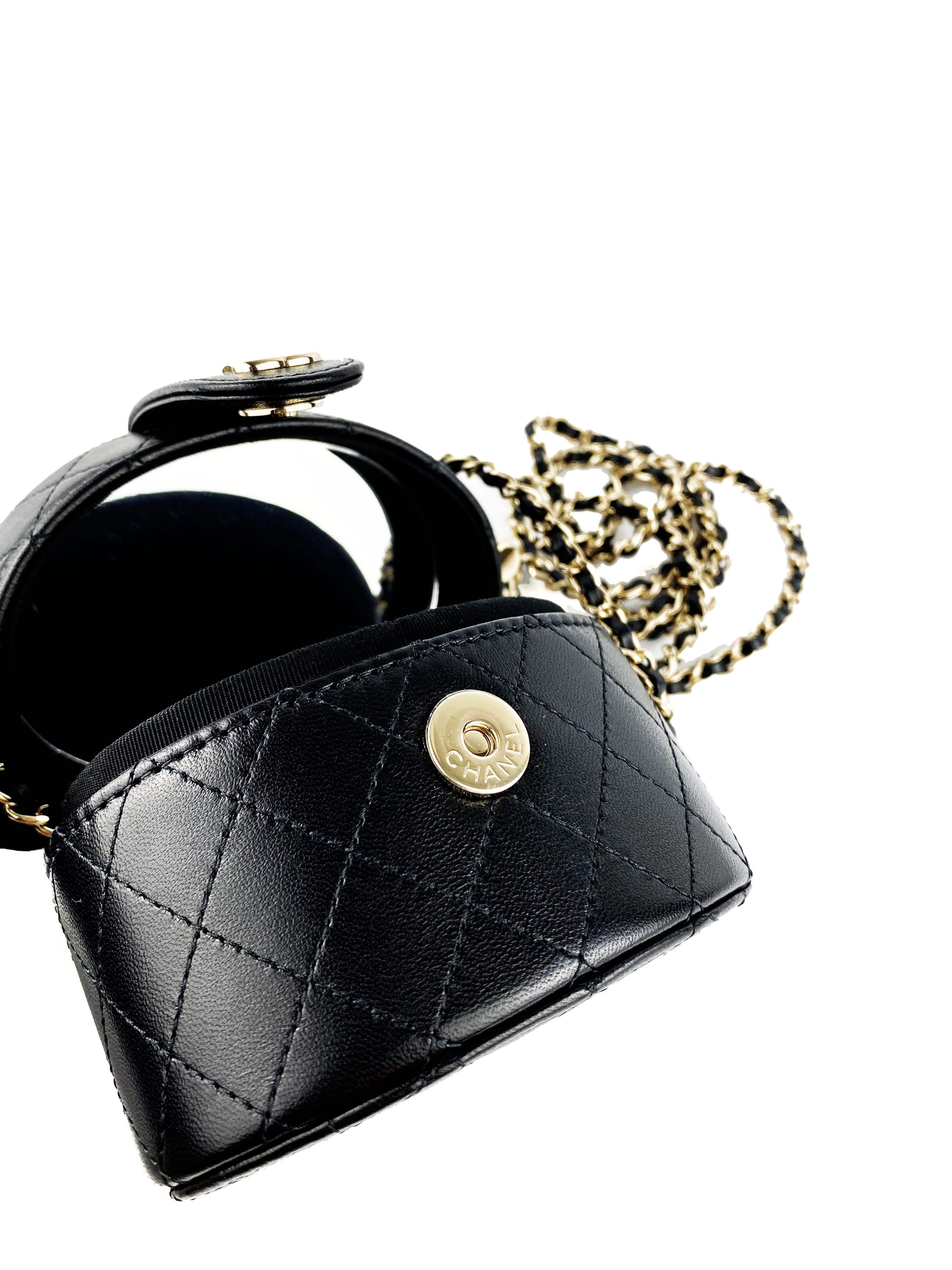 Chanel Black Quilted Caviar Leather Vanity Clutch Box Bag - Luxury Women's Evening Purse for Parties, Weddings & Special Occasions