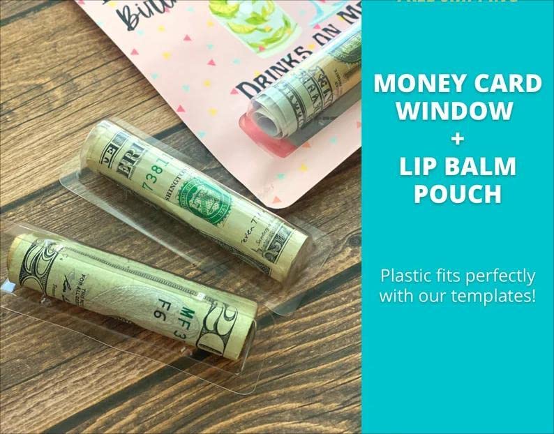 20PCS Clear Plastic Dome Money Card Holders with Adhesive Tape - DIY Lip Balm Pouch, Chapstick Holder & Custom Gift Card Wallets for Thanksgiving Gifts (Perfect for Party Favors, Wedding Invitations & Small Gift Packaging)