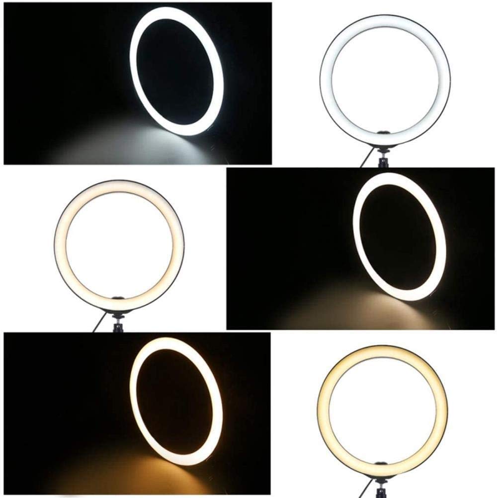 HMTE 26CM LED Ring Light with Tripod Stand - Selfie Photography Light, Beauty Lamp for Live Streaming, YouTube Videos & TikTok - Perfect for Makeup, Vlogging & Phone Photography