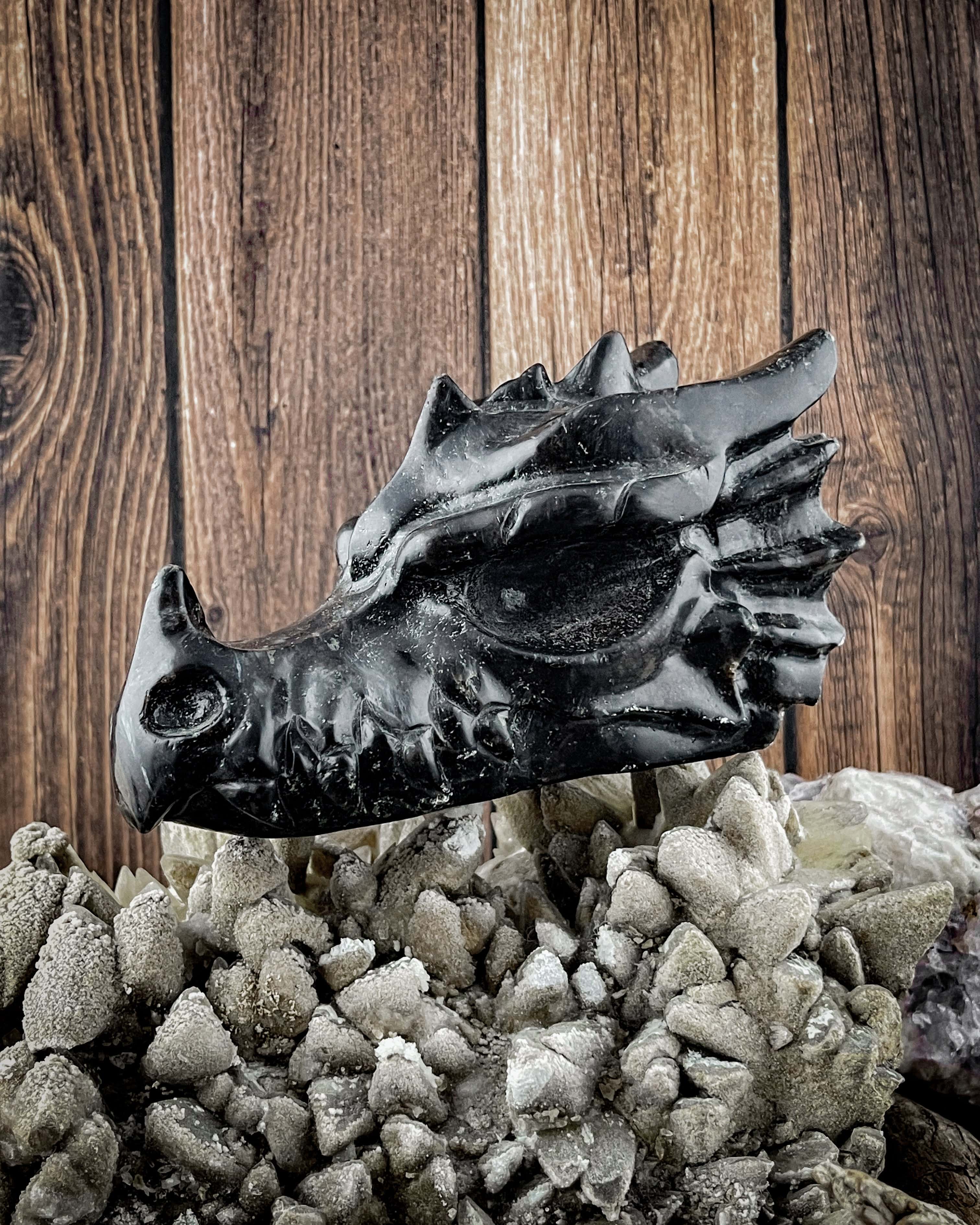 Astrophyllite Dragon Head Pendant - Unique Handmade Crystal Jewelry for Men & Women - Perfect for Meditation, Energy Healing & Spiritual Gifts