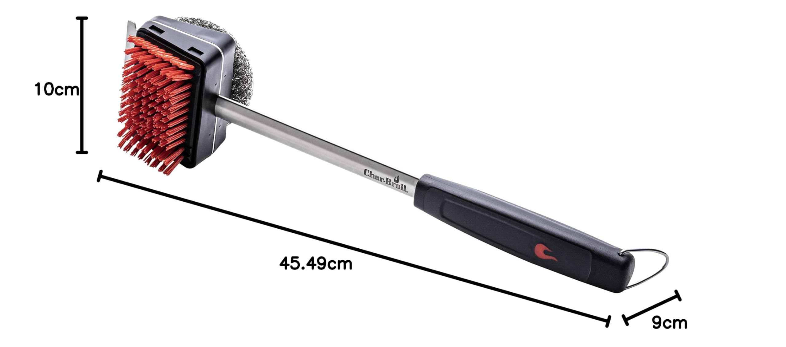 Char-Broil Premium Black Grill Brush - Heavy Duty Bristles for Hot & Cool Cleaning - Perfect for Gas, Charcoal, and Electric Grills - Outdoor BBQ & Backyard Cooking Essential