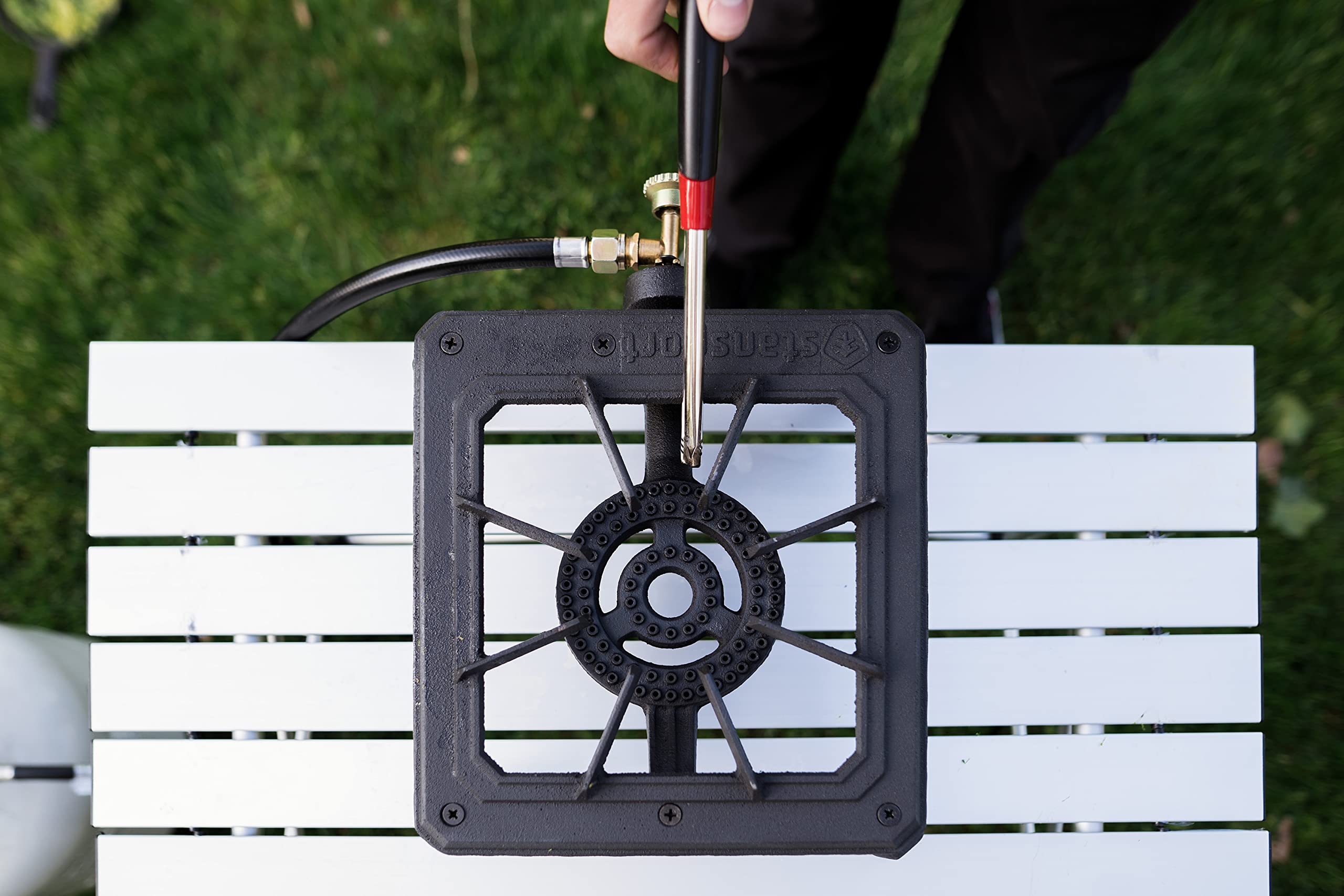 Stansport Cast Iron Portable Camping Stove - Compact Outdoor Cooking for Backpacking, Hiking & Emergency Preparedness