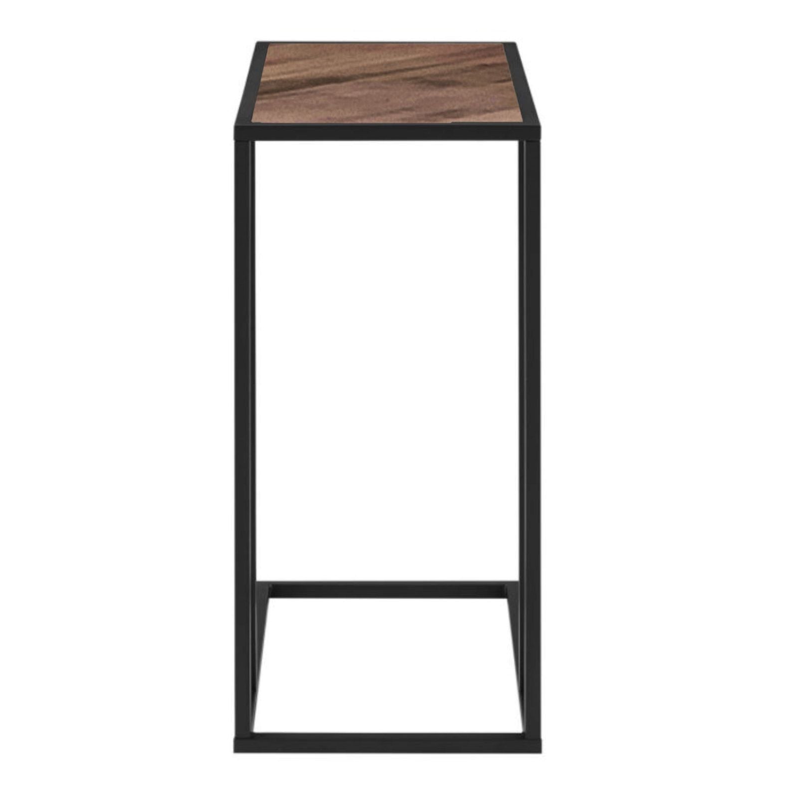 Modern Openstyle Side Table with Walnut Top and Black Metal Frame - Perfect for Living Room, Bedroom, or Office Decor | Urban Style