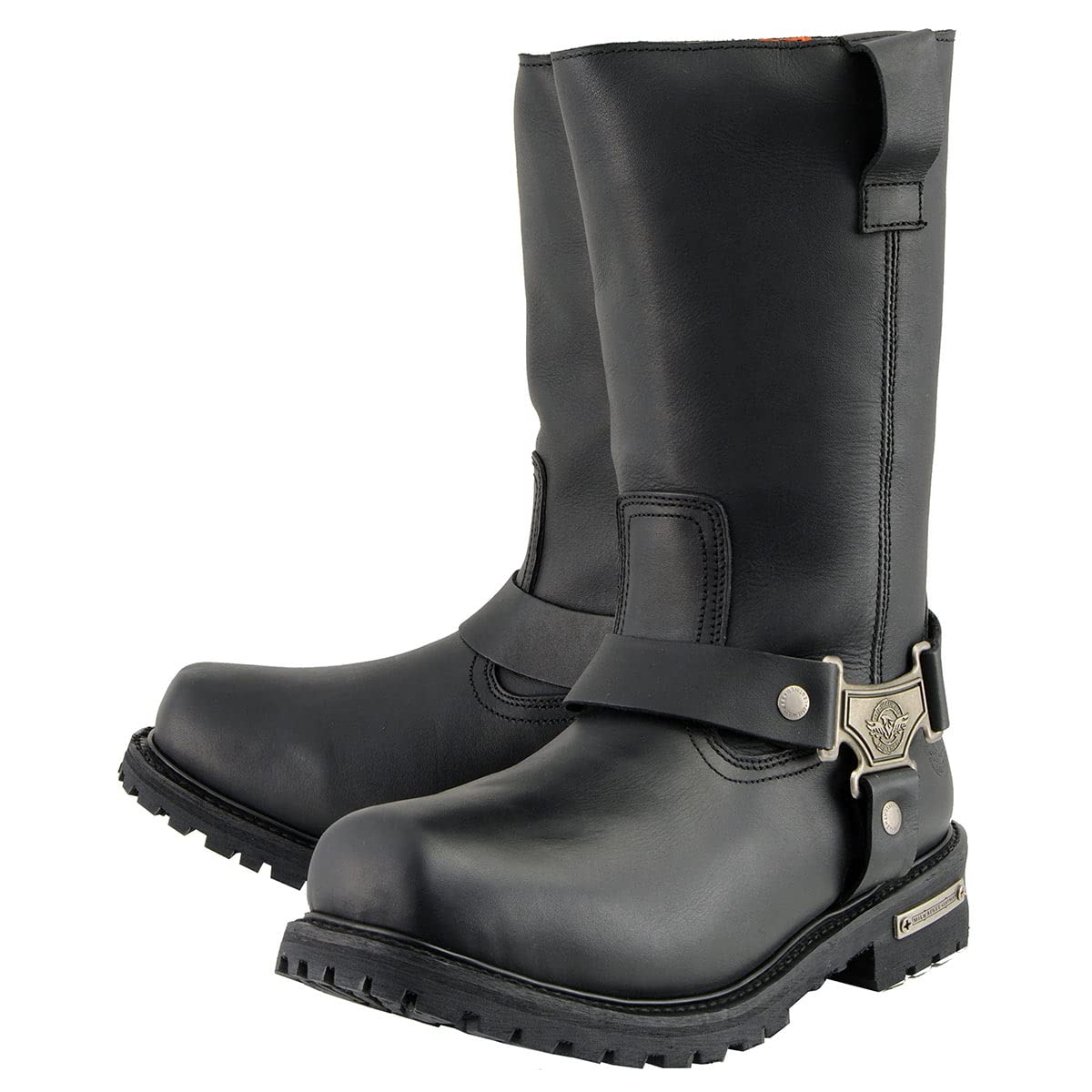 Milwaukee Leather Men's Waterproof Harness Square Toe Work Boots - Black, Size 8.5W/11