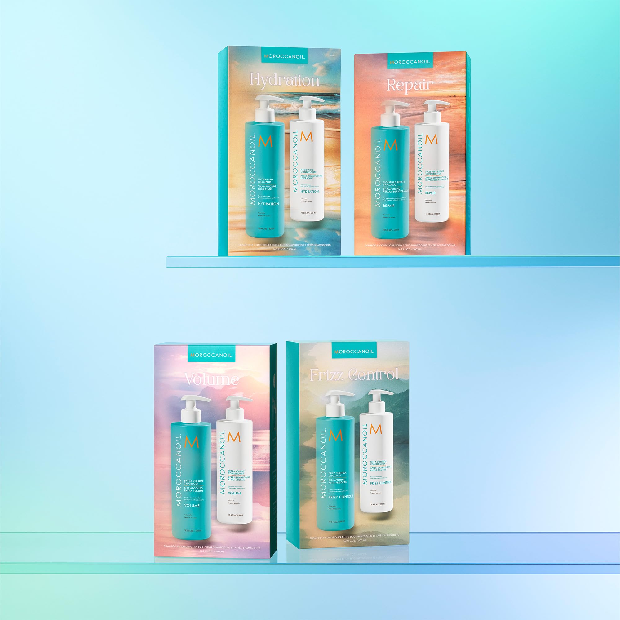 Moroccanoil Hydrating Shampoo & Conditioner Set - 16.9oz (500ml) for Dry & Damaged Hair - Salon Quality Hair Care with Argan Oil - Perfect for Daily Use & Deep Conditioning Treatments