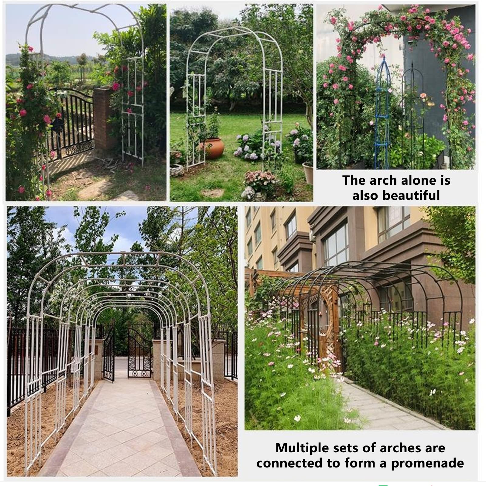 Black Wedding Garden Arch Arbor for Climbing Vines & Plants - 59x15.7x94.5 Inches - Perfect for Outdoor Weddings, Parties & Garden Decorations
