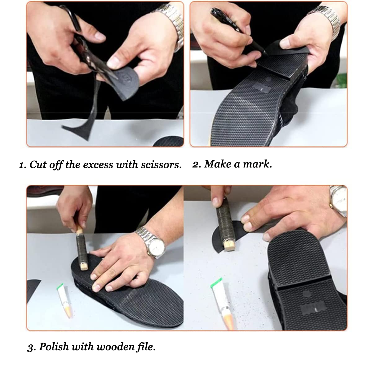 3 Pairs Non-Slip Sole Protectors for Sneakers - Durable Shoe Heel Repair Plates for Men & Women (White) - Perfect for Running, Walking & Everyday Comfort