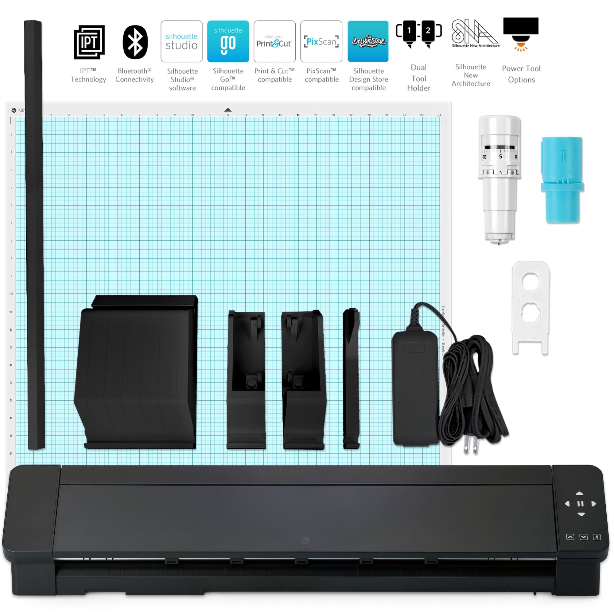 Silhouette Cameo PRO MK II Cutting Machine with 64 Oracal Vinyl Sheets, Tools & Guides - Perfect for DIY Crafts, Home Decor, and Sign Making
