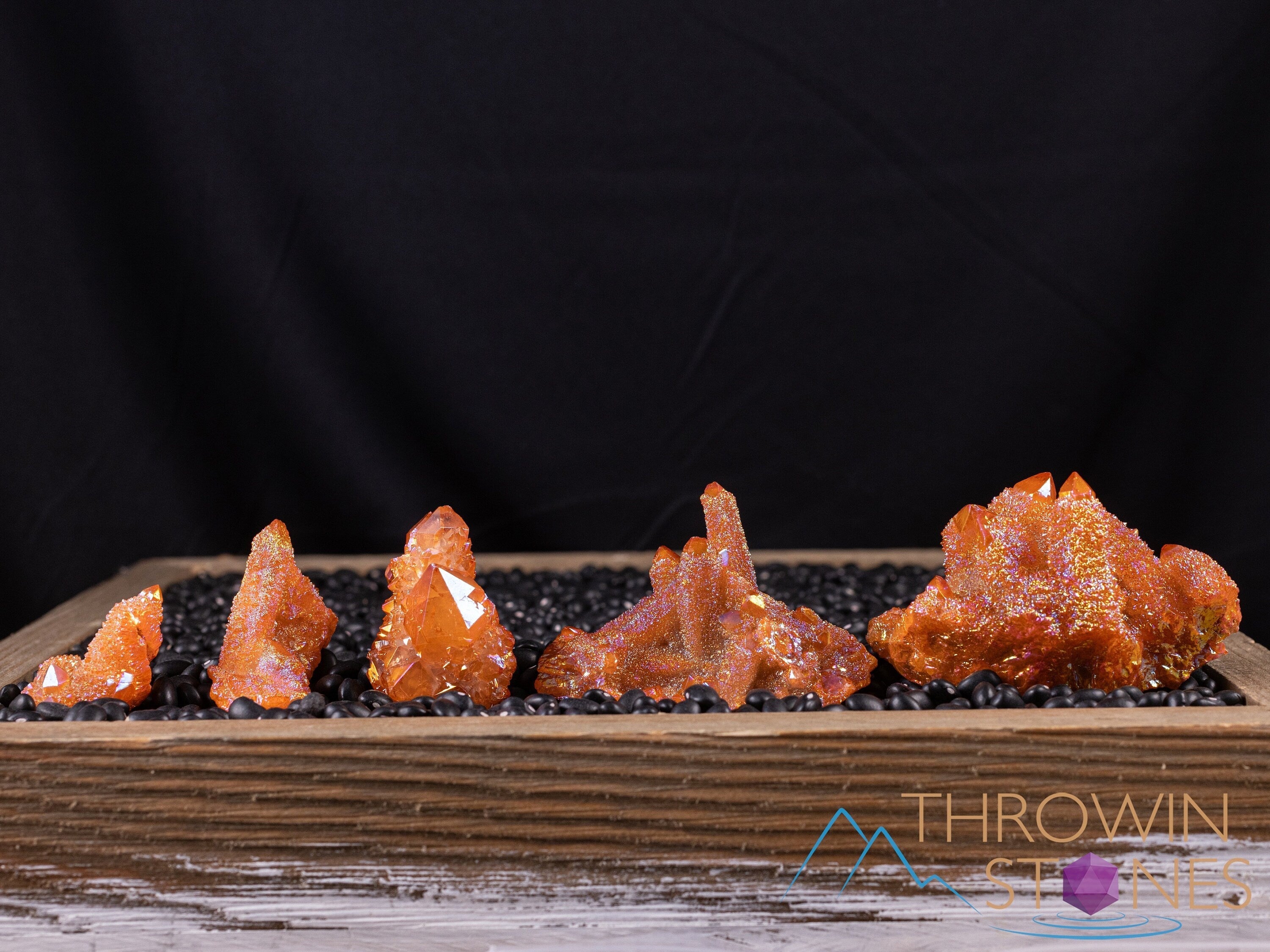 Orange Tangerine Aura Quartz Crystal Cluster - Natural Rainbow Spirit Quartz for Healing, Meditation & Home Decor (E2136) | Perfect for Crystal Grids, Reiki Energy Work & Spiritual Gifts