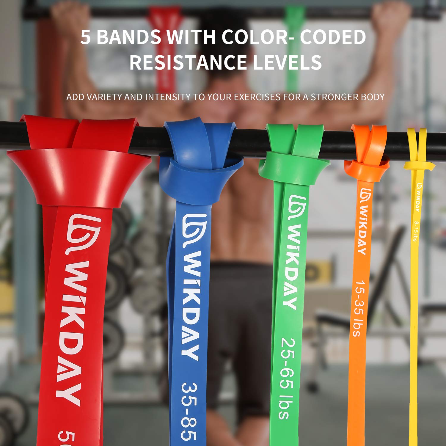 Premium Resistance Bands Set for Home & Gym Workouts - Stretchable Exercise Bands with Door Anchor for Strength Training, CrossFit, Pull Up Assistance, Yoga & Physical Therapy - Ideal for Men & Women Fitness Enthusiasts