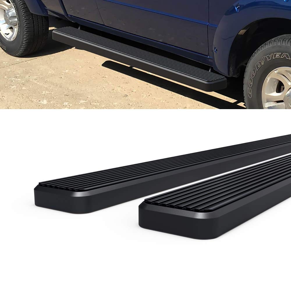 5in Black APS Running Boards for 1998-2011 Ford Ranger & Mazda B-Series Super Cab - Heavy Duty Nerf Bars Side Steps for Off-Road Protection & Easy Entry
