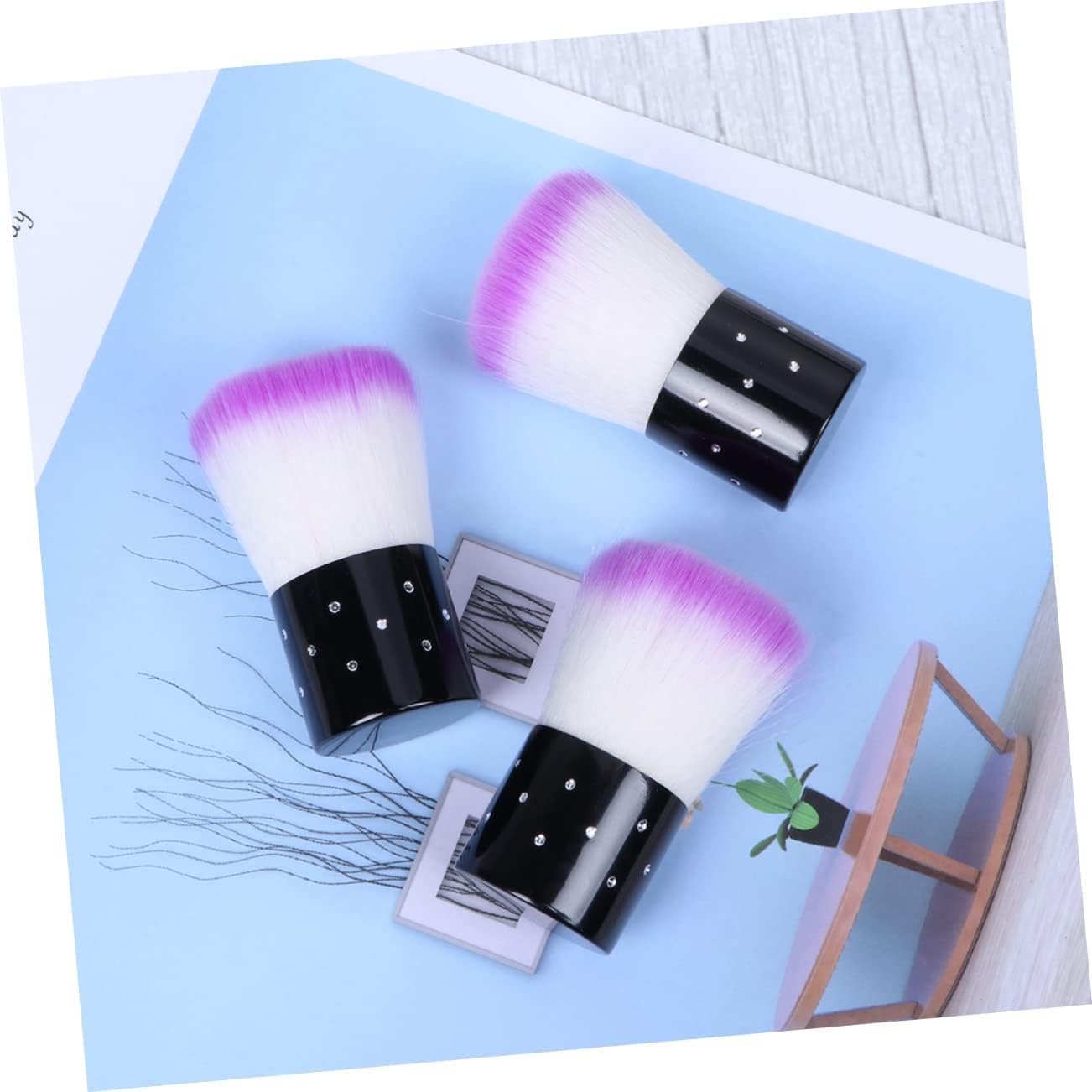 NAILWIND Professional Kabuki Nail Dust Brush - Soft Bristles for Nail Art, Makeup & Cleaning - 1 Piece (Colorful) - Perfect for Salon, Home Manicure & Makeup Application