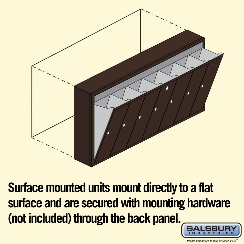 Salsbury Industries 3507ZSU Bronze Vertical Mailbox - USPS Approved 7-Door Surface Mount Mailbox for Home & Business Security - Perfect for Apartments, Offices & Residential Use