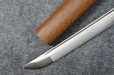 Hand Forged Japanese Tanto Shirasaya Ninja Sword - Full Tang Real Steel Blade with Wooden Sheath - Letter Opener, Samurai Sword for Collection, Cosplay & Home Decor