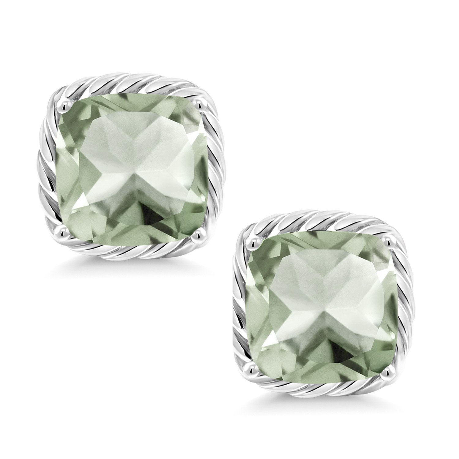 10K White Gold 7MM Cushion Cut Birthstone Stud Earrings for Women & Men | Genuine Gemstone Jewelry Gifts for Mom, Wife, Her | Perfect for Birthdays, Anniversaries & Special Occasions