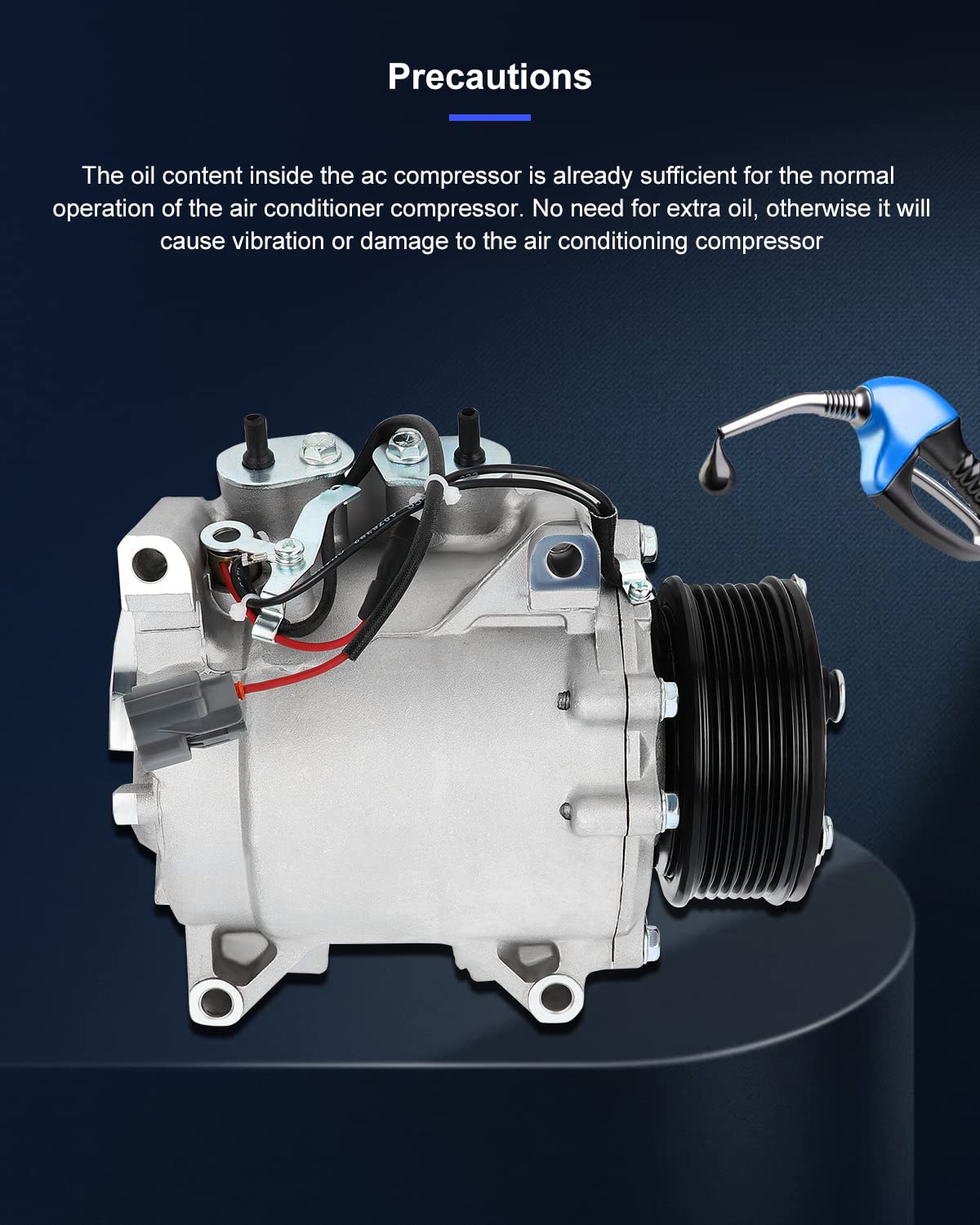 ECCPP A/C Compressor with Clutch for 2002-2006 Honda CR-V 2.4L - Replacement Part for Car Air Conditioning System - Perfect for Summer Cooling & Vehicle Maintenance