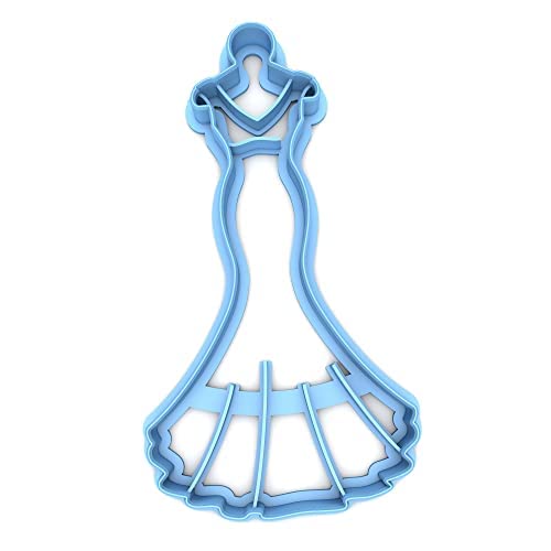Sweet Prints Inc 3-Inch Wedding Dress on Hanger Cookie Cutter - Dishwasher Safe Stainless Steel for Baking, Wedding Favors & Bridal Shower Decorations
