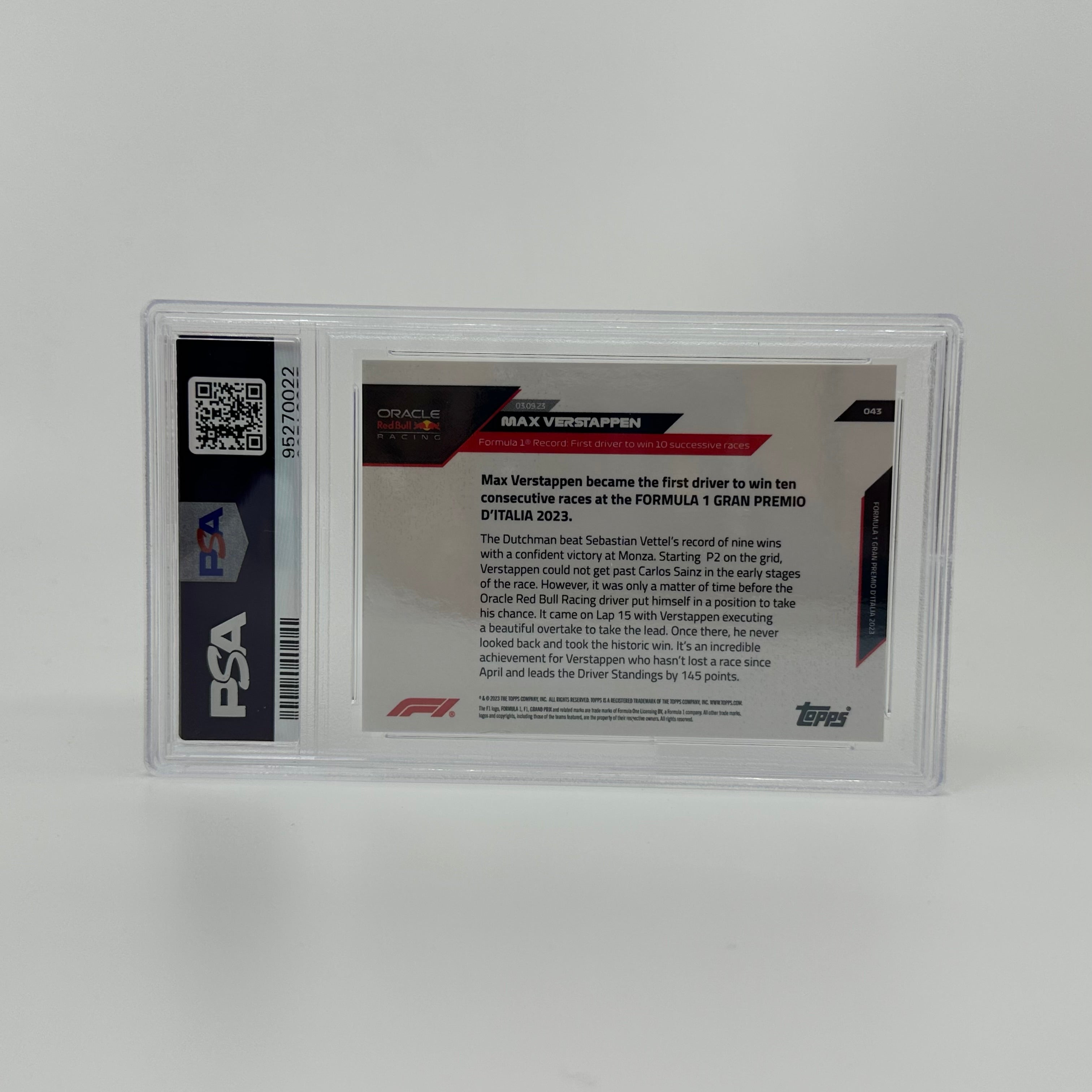 PSA 7 1993 Upper Deck Max Verstappen #43 Red Bull Racing F1 Rookie Card - Perfect for Sports Collectors, Racing Fans & Investment Portfolio