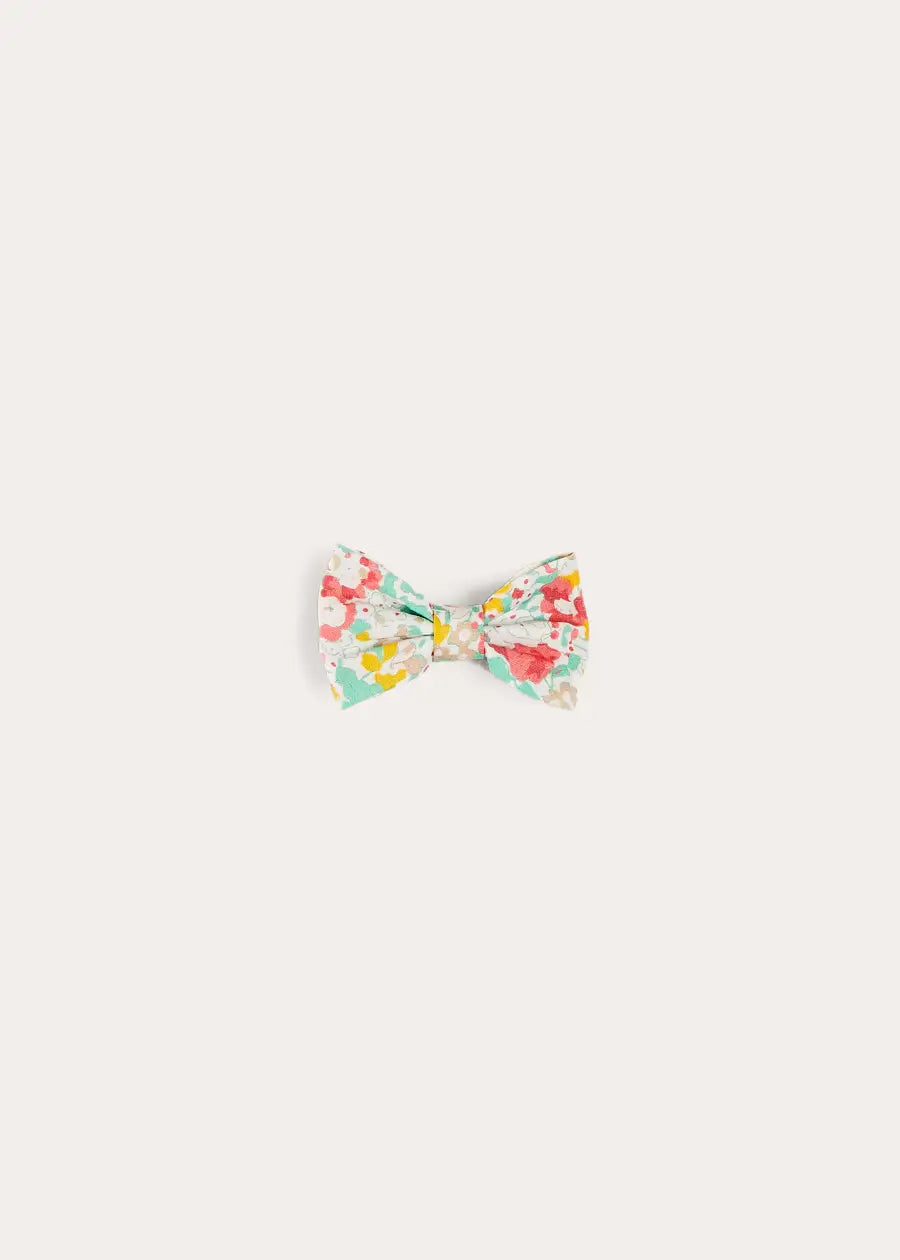 Clementine Floral Small Bow Hair Clip in Coral - Elegant Hair Accessory for Women & Girls, Perfect for Weddings, Parties & Everyday Wear
