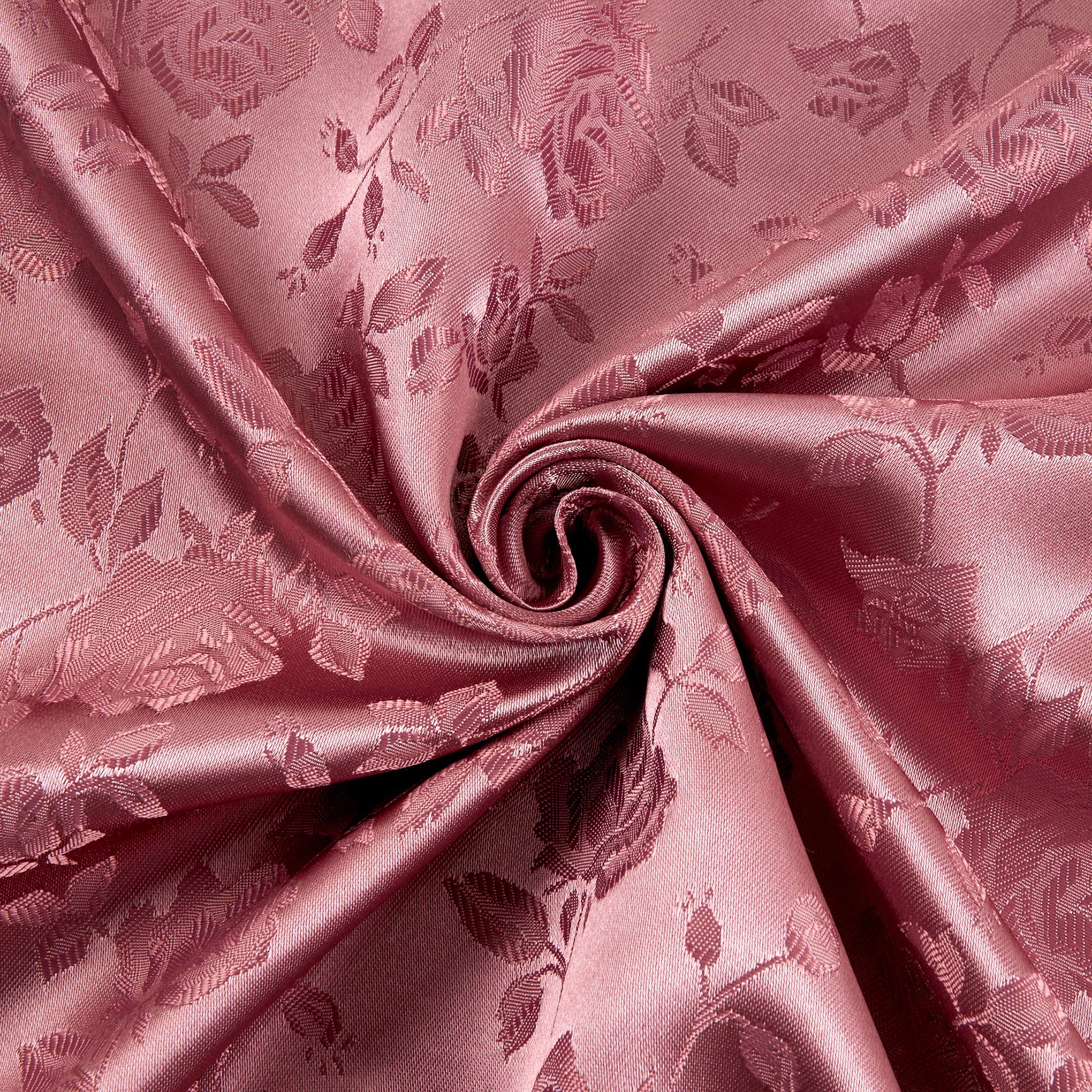 Premium Rose Satin Jacquard Mauve Fabric by the Yard - Soft Luxury Material for Dresses, Curtains & Home Decor