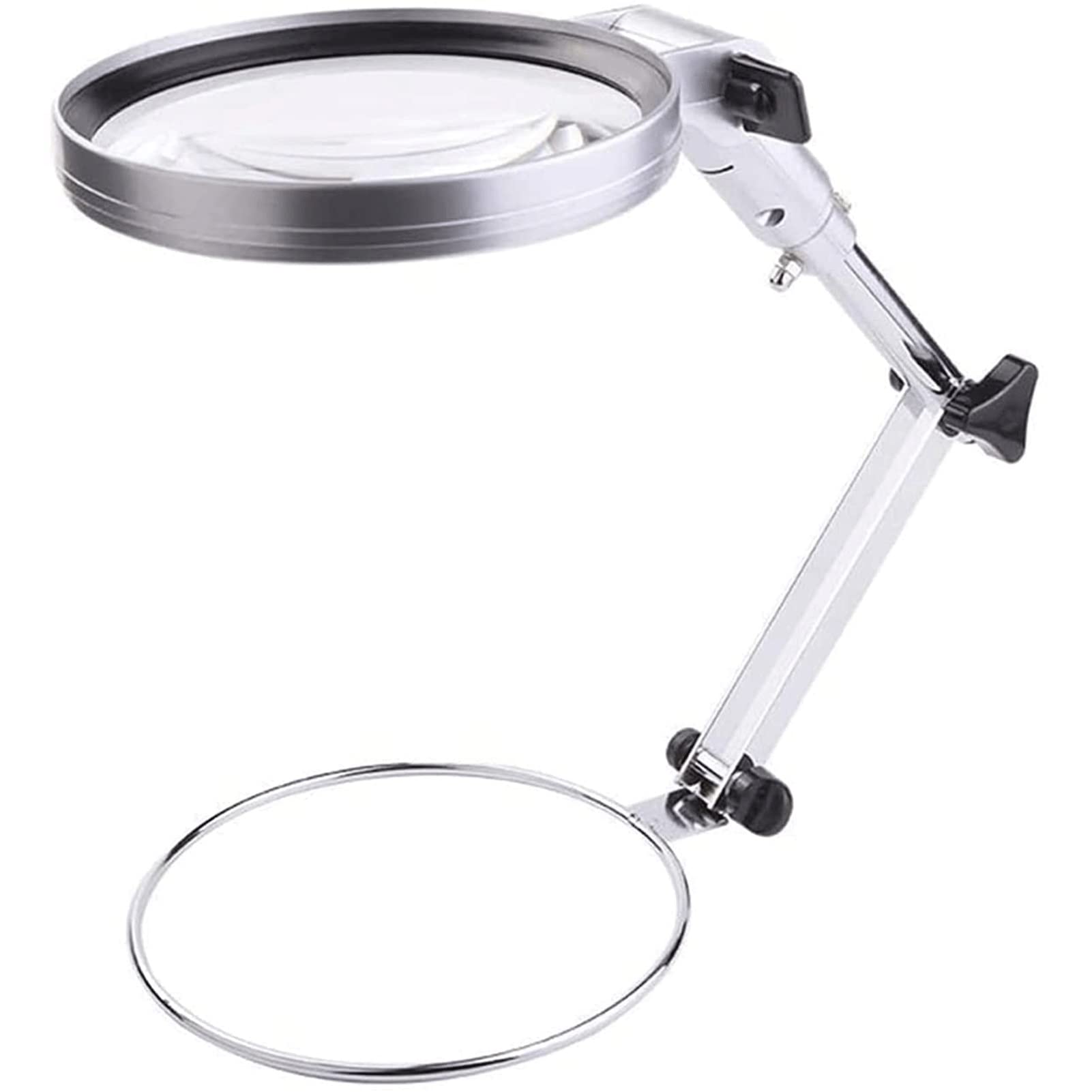 CHENGGUAN 2.5X LED Desktop Magnifier with Folding Bracket - Hands-Free Magnifying Glass for Reading, Jewelry Repair, Engraving, Textile Embroidery & Cross Stitch - Perfect for Crafts, Hobbies & Detailed Work