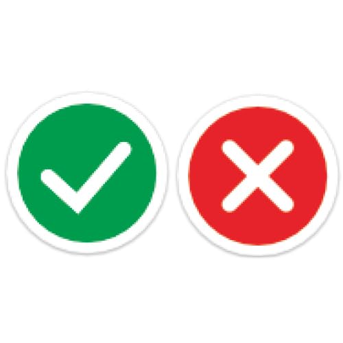 Green Check and Red Cross Stickers