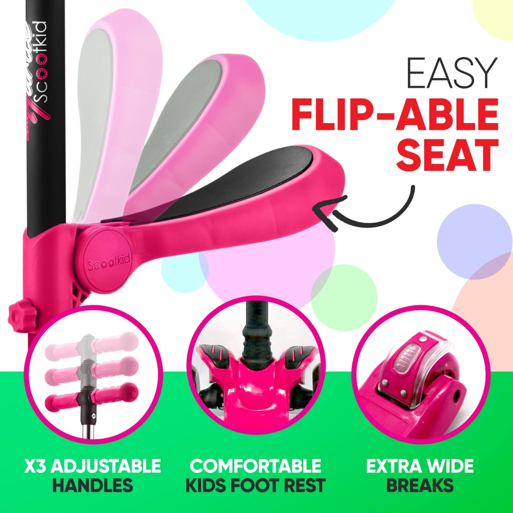 Mini Kids Toy Scooter - Lightweight Foldable Kick Scooter for Boys & Girls Ages 3-8 - Perfect for Outdoor Play, Park Rides & Neighborhood Adventures