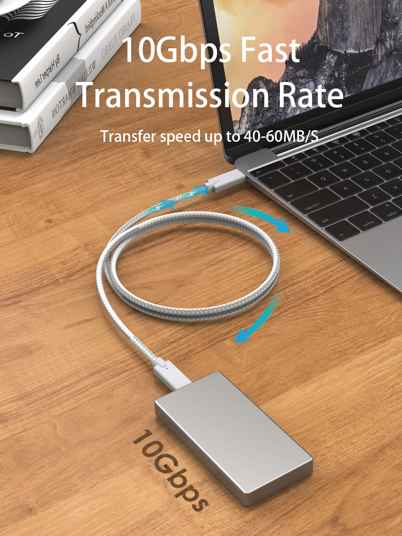 Premium 10Gbps USB C to USB C Cable - 100W Fast Charging, 4K Video Transmission, Durable Nylon Braided - Perfect for MacBook Pro, Galaxy S23 & iPad Pro Charging & Data Transfer