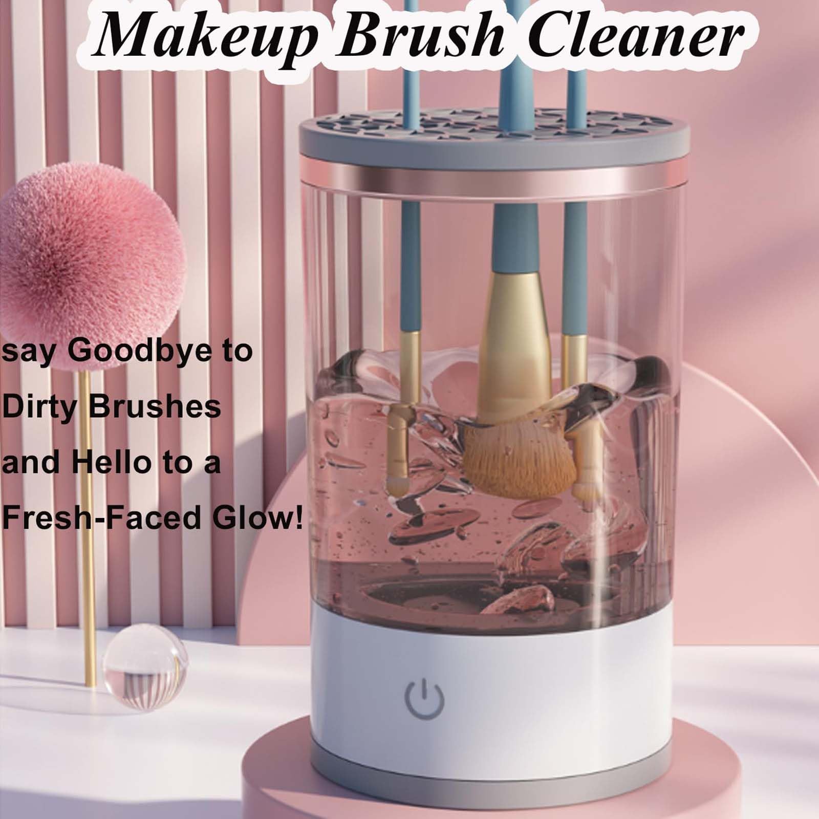 Electric Makeup Brush Cleaner with USB Charging - The Cozy Luna Cosmetic Brush Cleaner (White+Black) for Quick & Hygienic Cleaning - Perfect for Home, Salon, and Travel Use