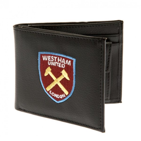 West Ham United FC Embroidered Leather Wallet for Men - Premium Bifold Credit Card Holder - Perfect Gift for Soccer Fans & Match Day Accessories