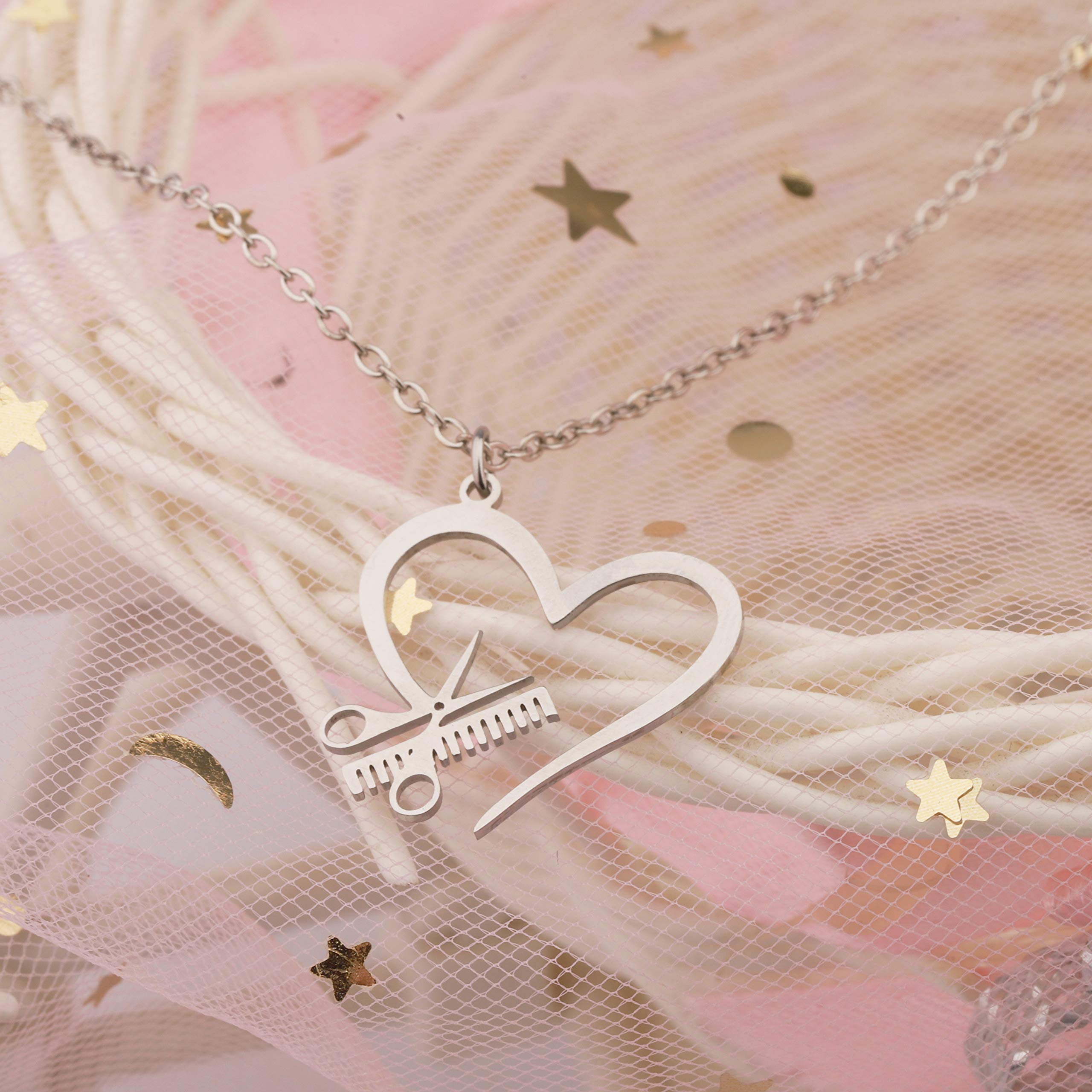 Hairdresser Scissor Necklace - Stylist Comb Pendant Jewelry Gift for Hairdressers, Barbers & Salon Professionals - Perfect for Appreciation Gifts, Graduation & Special Occasions
