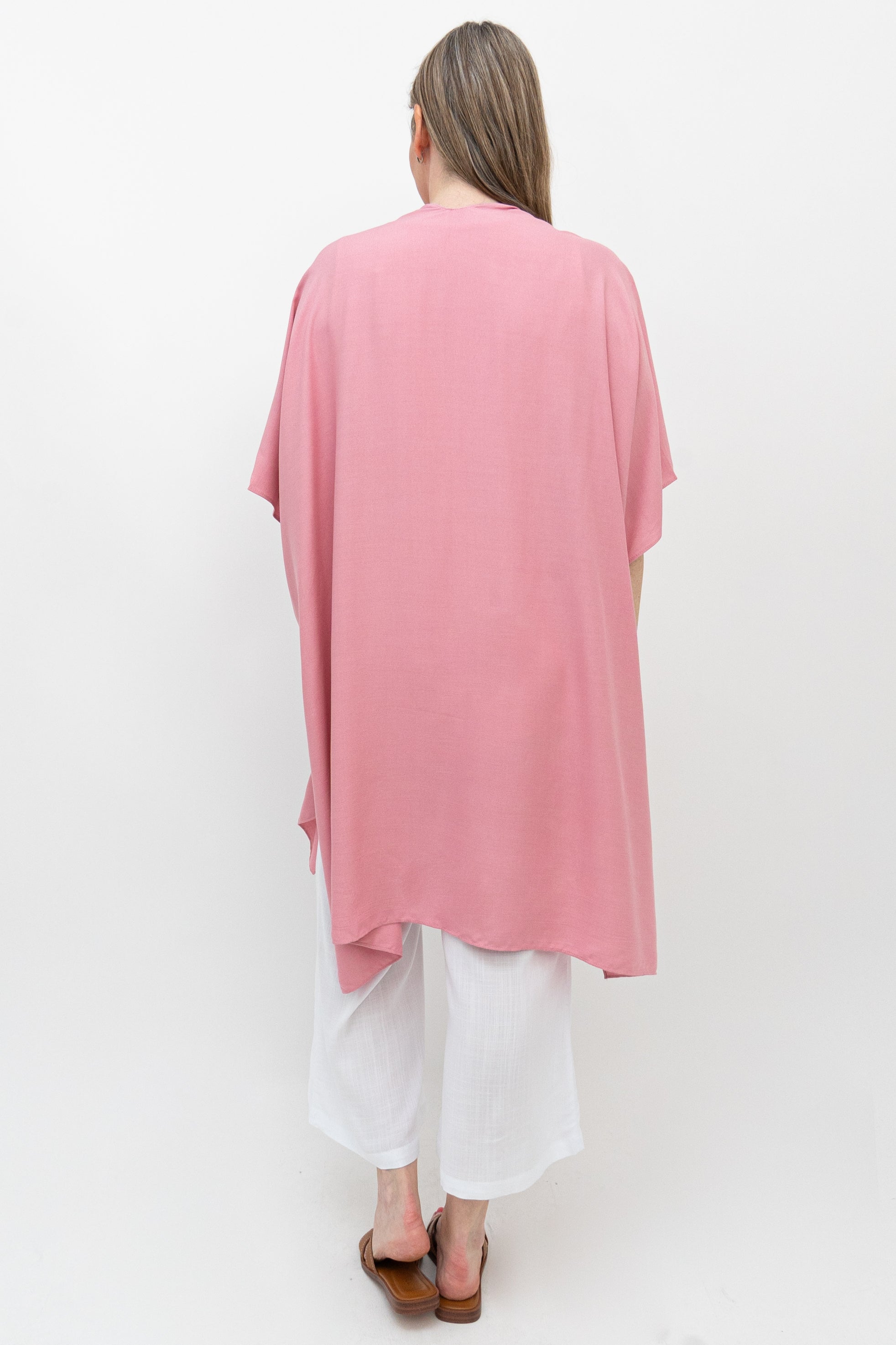 Darcy Women's Soft Fuchsia Blouse - One Size Flowy Top for Casual Wear & Office Outfits